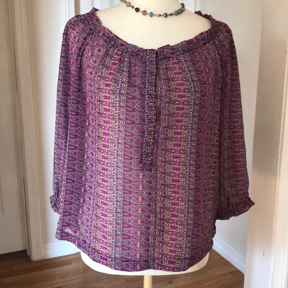 American Eagle Boho sheer medium retro print - Picture 2 of 7